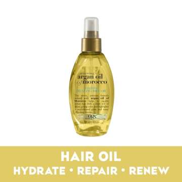 OGX Renewing + Argan Oil of Morocco Weightless Healing Dry Oil Spray, Lightweight Hair Oil Mist for Split Ends, Frizzy Hair and Flyaways, Paraben & Sulfated-Surfactants Free, 4 Fl Oz