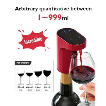 Redsack Electric Wine Decanter Aerator Dispenser Pourer Whiskey Adjustable Quantity Liquor Wine Pump...