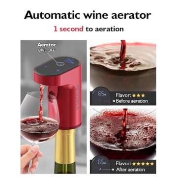 Redsack Electric Wine Decanter Aerator Dispenser Pourer Whiskey Adjustable Quantity Liquor Wine Pump Birthday Gift for Men Women Mom Dad Boss Brother Husband Funny Unique Gifts for Him (Red)