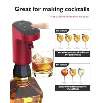 Redsack Electric Wine Decanter Aerator Dispenser Pourer Whiskey Adjustable Quantity Liquor Wine Pump Birthday Gift for Men Women Mom Dad Boss Brother Husband Funny Unique Gifts for Him (Red)