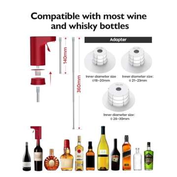 Redsack Electric Wine Decanter Aerator Dispenser Pourer Whiskey Adjustable Quantity Liquor Wine Pump Birthday Gift for Men Women Mom Dad Boss Brother Husband Funny Unique Gifts for Him (Red)