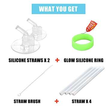 Greant Replacement Straws compatible with Thermos 12oz Bottle (Model F401 & F410), 2 PCS Replacement Parts compatible with Thermos F401, compatible with Thermos 12 oz