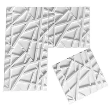 Art3d 19.7" x 19.7" (Pack Of 12) Wall Panel Stripes , White