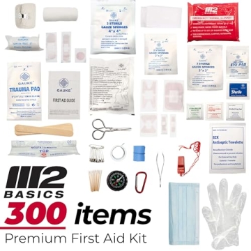 M2 BASICS 300 Piece First Aid Kit Perfect for Any Emergency