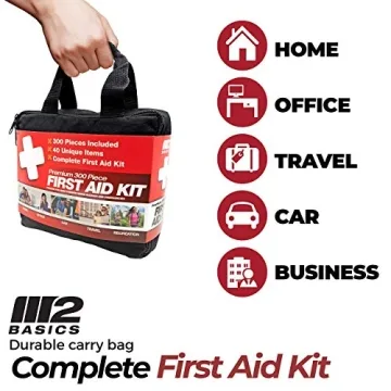 M2 BASICS 300 Piece First Aid Kit Perfect for Any Emergency