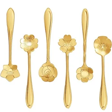 Stainless Steel Creative Flower Coffee Spoon Set - 12 Unique Spoons for Tea and Dessert