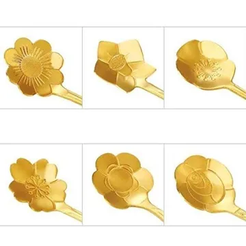 Stainless Steel Flower Coffee Spoon Set - 12 Unique Spoons