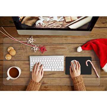 Clear Desk Pad Blotter on Top of Desks Office Table Protector Laptop Computer Keyboard Desktop Plast...