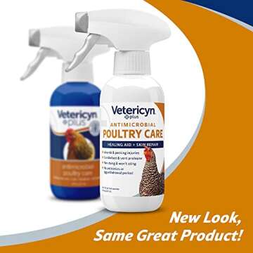 Vetericyn Plus Poultry Care Spray | Healing Aid and Skin Repair for Chicken Wounds, Pecking Injuries...