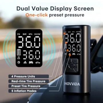 HOVVIDA Tire Inflator Portable 150PSI Fast Digital Gauge