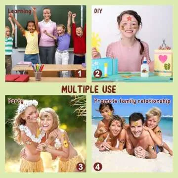 Partywind Glitter Hawaiian Temporary Tattoos for All Ages