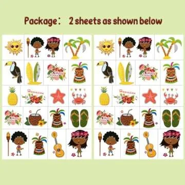 Partywind Glitter Hawaiian Temporary Tattoos for All Ages