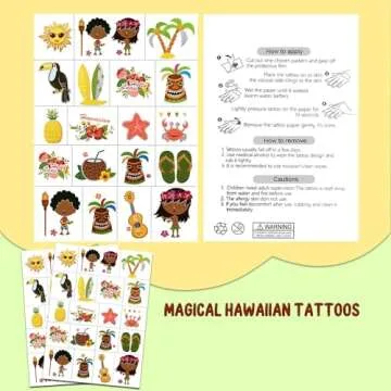 Partywind Glitter Hawaiian Temporary Tattoos for All Ages