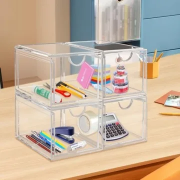 AMEITECH Stackable Acrylic Storage Organizers for Home Use