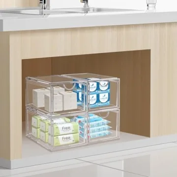 AMEITECH Stackable Acrylic Storage Organizers for Home Use