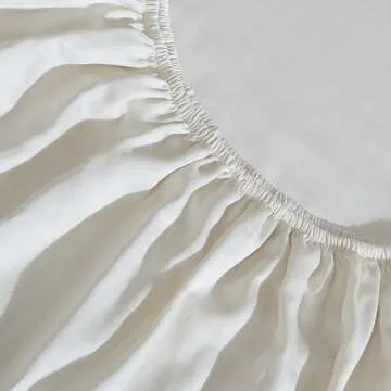 Calvin Klein - Queen Sheets, Cotton Sateen Bedding Set, Luxuriously Soft Home Decor (Pearl Edge Ivory, Queen)