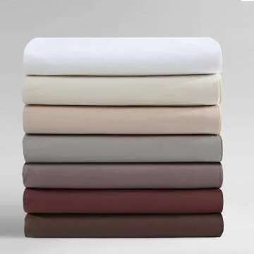 Calvin Klein - Queen Sheets, Cotton Sateen Bedding Set, Luxuriously Soft Home Decor (Pearl Edge Ivory, Queen)