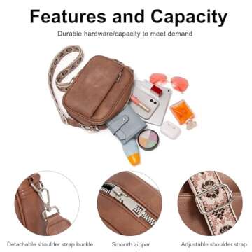 CLUCI Crossbody Bags for Women Trendy, Vegan Leather Shoulder Handbags，Purses for Women with Adjustable Wide Strap