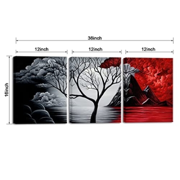 Cloud Tree 3 Panels Canvas Wall Art by Wieco Art