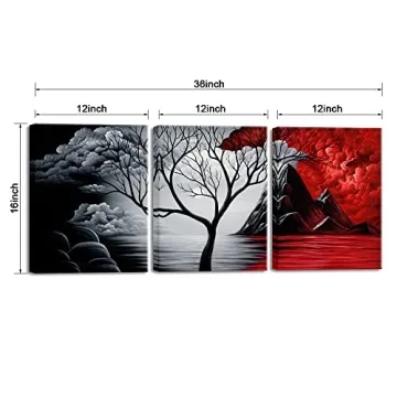 Cloud Tree 3 Panels Canvas Wall Art by Wieco Art