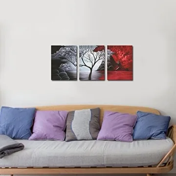 Cloud Tree 3 Panels Canvas Wall Art by Wieco Art