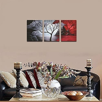 Cloud Tree 3 Panels Canvas Wall Art by Wieco Art