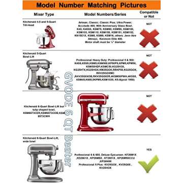 Gvode Flex Edge Beater Works with KitchenAid Bowl-Lift Stand Mixer 6 quart-Flat beater with silicone edge