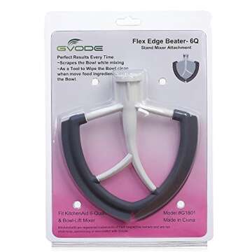 Gvode Flex Edge Beater Works with KitchenAid Bowl-Lift Stand Mixer 6 quart-Flat beater with silicone edge