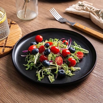 AmorArc Ceramic Dinner Plates Set Elegant Wavy Rim Dishwasher Safe