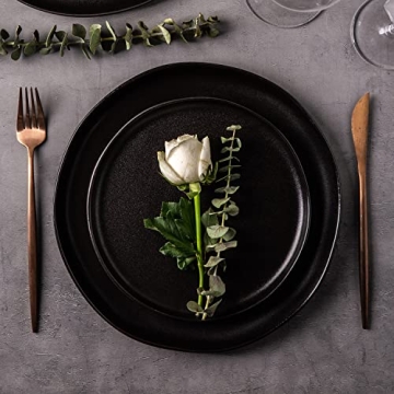 AmorArc Ceramic Dinner Plates Set Elegant Wavy Rim Dishwasher Safe