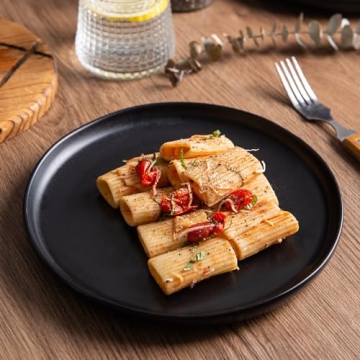 AmorArc Ceramic Dinner Plates Set Elegant Wavy Rim Dishwasher Safe