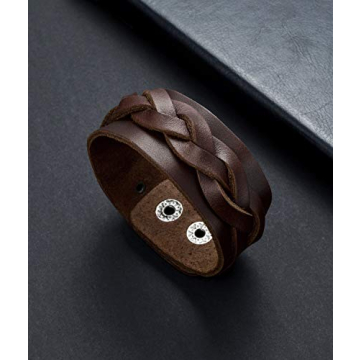 Tornito 3Pcs Adjustable Leather Bracelets for Men & Women