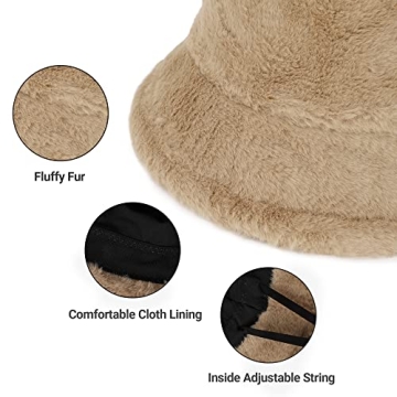 Stylish Umeepar Faux Fur Bucket Hat for Winter Warmth