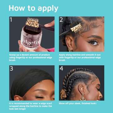 KISS COLORS & CARE Maximum Hold Edge Fixer, Non-Greasy Gel Formula Infused With Biotin B7, 24 Hour Hold, ‘Sweet Peach’ Scented, 3.38 Fl. Oz. (100 ml)