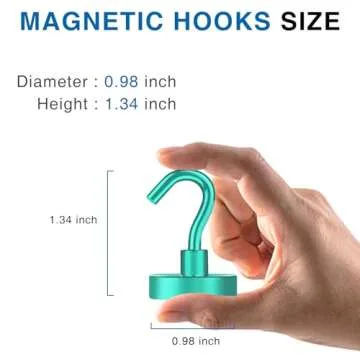 LOVIMAG Cruise Ship Essentials, 80Lb Magnetic Hooks for Cruise Cabins, Strong Magnetic Hooks for Hanging, Refrigerator, Celling, Grill, Fridge, Kitchen-12Pack