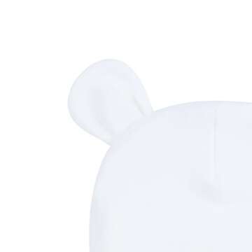 Duoyeree Baby Hat Newborn Hat Adorable Cotton Bear Ear Beanie Cap for Infant Girl Boy 0-6 Months, White