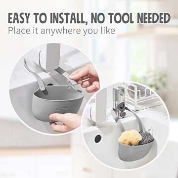 Sophie & Panda Silicone Sponge Holder for Kitchen Sink Bags Set of 2 - Easy to Use Soap Holder No In...