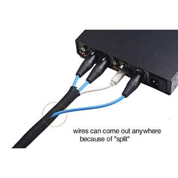 Alex Tech 25ft Cord Protector Wire Loom - Pet Safe & Easy Install