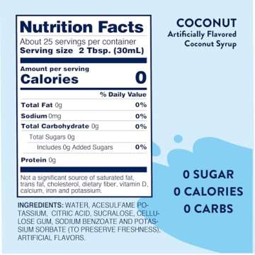 Jordan's Skinny Mixes Sugar Free Syrup, Coconut Flavor, 25.4 Fl Oz