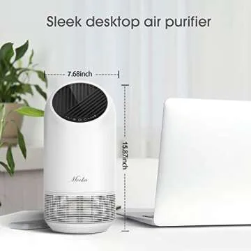 MOOKA Air Purifiers for Home Large Room 1095ft², H13 HEPA Filter Air Cleaner with USB Cable for Pets Smokers Remove Pollen Dust Smoke Dander for Bedroom Office Living Room, Night Light, M02