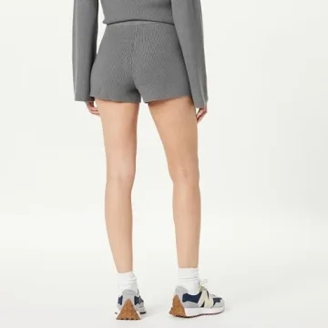 The Drop Women's Faith Ribbed Sweater Short - Charcoal XXS