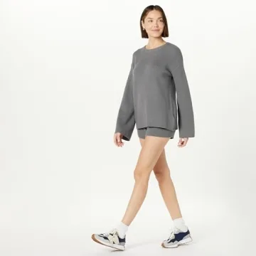 The Drop Women's Faith Ribbed Sweater Short - Charcoal XXS