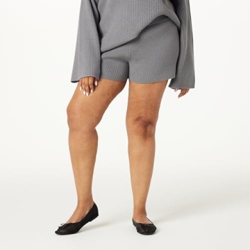 The Drop Women's Faith Ribbed Sweater Short - Charcoal XXS