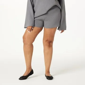 The Drop Women's Faith Ribbed Sweater Short - Charcoal XXS