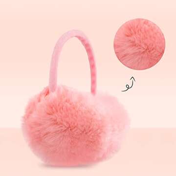 POXIMI Women Winter Earmuffs Girl Ski Adjustable Ear Covers for Kid Cute Bow Ear Warmer Outdoor Earm...