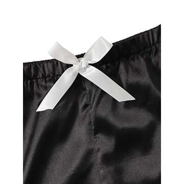 WDIRARA Women's Pajama Sets Satin Short Sleeve Down Shirts and Shorts Sleepwear PJ Set Dull Black Large