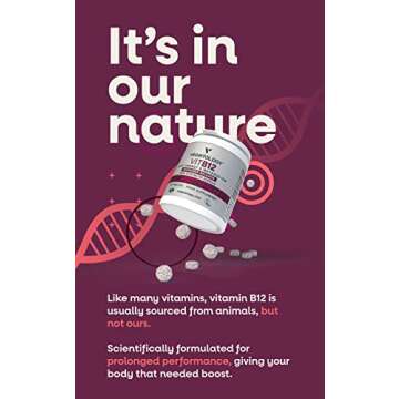 VEGETOLOGY Vitamin B12 Supplements – Vegan B12 Vitamins for Energy Support – VIT B12 Vitamin Supplements for All Ages – Vitamin B12 1000 Mcg (60 Tabs)