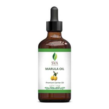 SVA Marula Seed Oil Organic - 4 Fl Oz – 100% Natural Cold Pressed Organic Marula Oil - for Face, Skin Care, Hair Care, Scalp Massage & Body Massage – Carrier Oil with Dropper