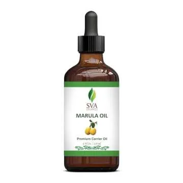 SVA Marula Seed Oil Organic - 4 Fl Oz – 100% Natural Cold Pressed Organic Marula Oil - for Face, Skin Care, Hair Care, Scalp Massage & Body Massage – Carrier Oil with Dropper