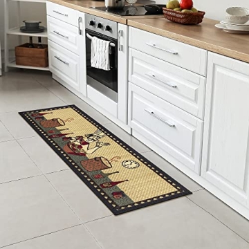 Chef Design Non-Slip Kitchen Runner Rug 20" x 59"